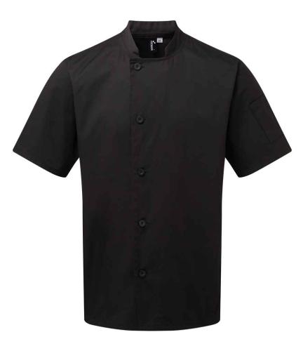Premier Essential Short Sleeve Chef's Jacket - BLK - XXL
